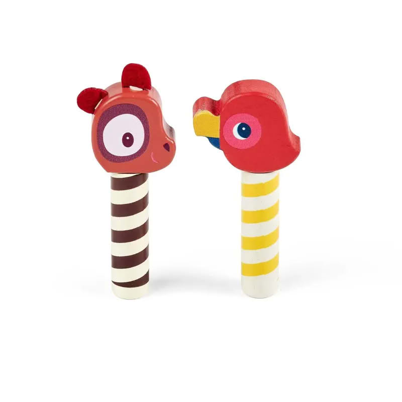 Gioco di abilità pop-up per neonati con animali in legno: i bastoncini, quando premuti, saltano, inoltre si possono muovere gli occhi del leone tirandogli le orecchie - perfetto per i neonati dai 12 mesi in su!